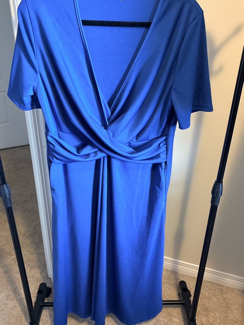 SHEIN Royal Blue Twist-Waist Midi Dress